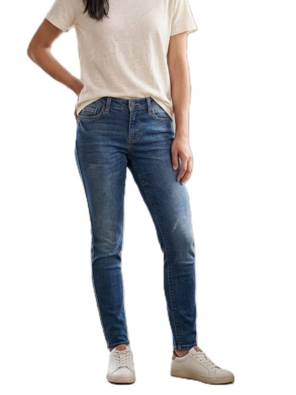 True Religion Abbey Slim Mid-Rise Medium Wash Jeans Size 24